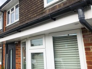 Door canopy with spotlights