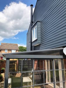 Grey weatherproof cladding installation