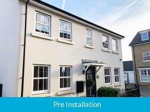 Pre installation of cladding and door canopy