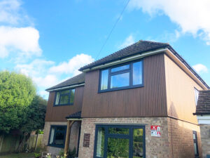 Ecoscape composite cladding in Spiced Oak