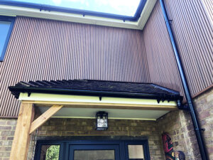 Slatted cladding detail