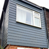 Anthracite grey weatherproof James Hardie cladding