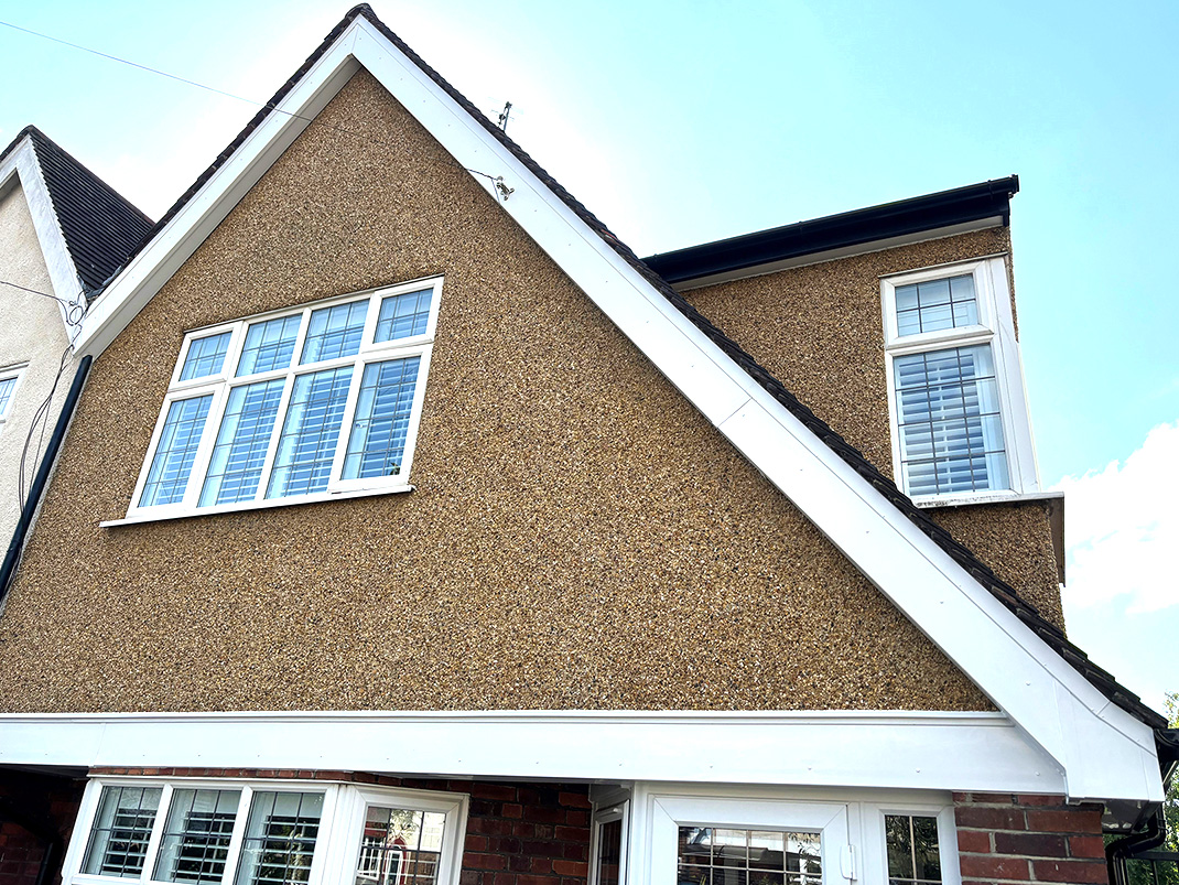 New white uPVC bargeboard installation in Palmers Green, North London