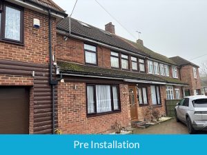 Pre installation of new cladding and door canopy