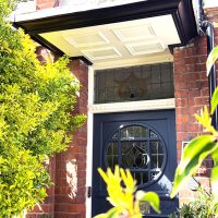 New door canopy installation