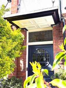 New door canopy installation