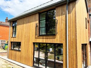 Redwood timber cladding installation in Guildford