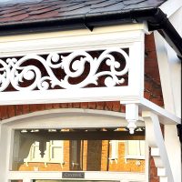 Intricate detailing on Edwardian door canopy