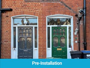 Pre-installation of new double door canopy