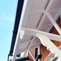 Underside of Edwardian double door canopy