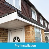 Before the installation of new door canopy