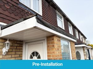 Before the installation of new door canopy