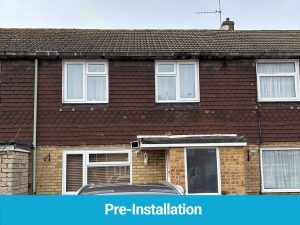 Property before the removal of Finlock gutters