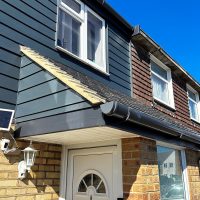 New door canopy installation in Enfield, North London