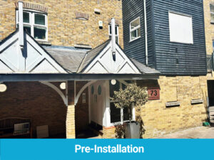 Pre-refurbishment of door canopies in Richmond on Thames