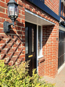 Front door and garage door of premises in Cuffley, Hertfordshire