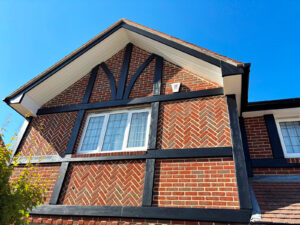 Maintenance-free black fascias with white soffits installed