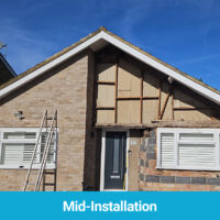 Mid-installation of new cladding