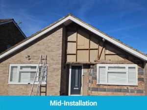 Mid-installation of new cladding